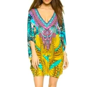 NWT Camilla Franks SHORT V NECK KAFTAN Bat Sleeve The Unseen World White Lotus